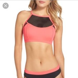ZELLA mesh inset high neck bikini top size large